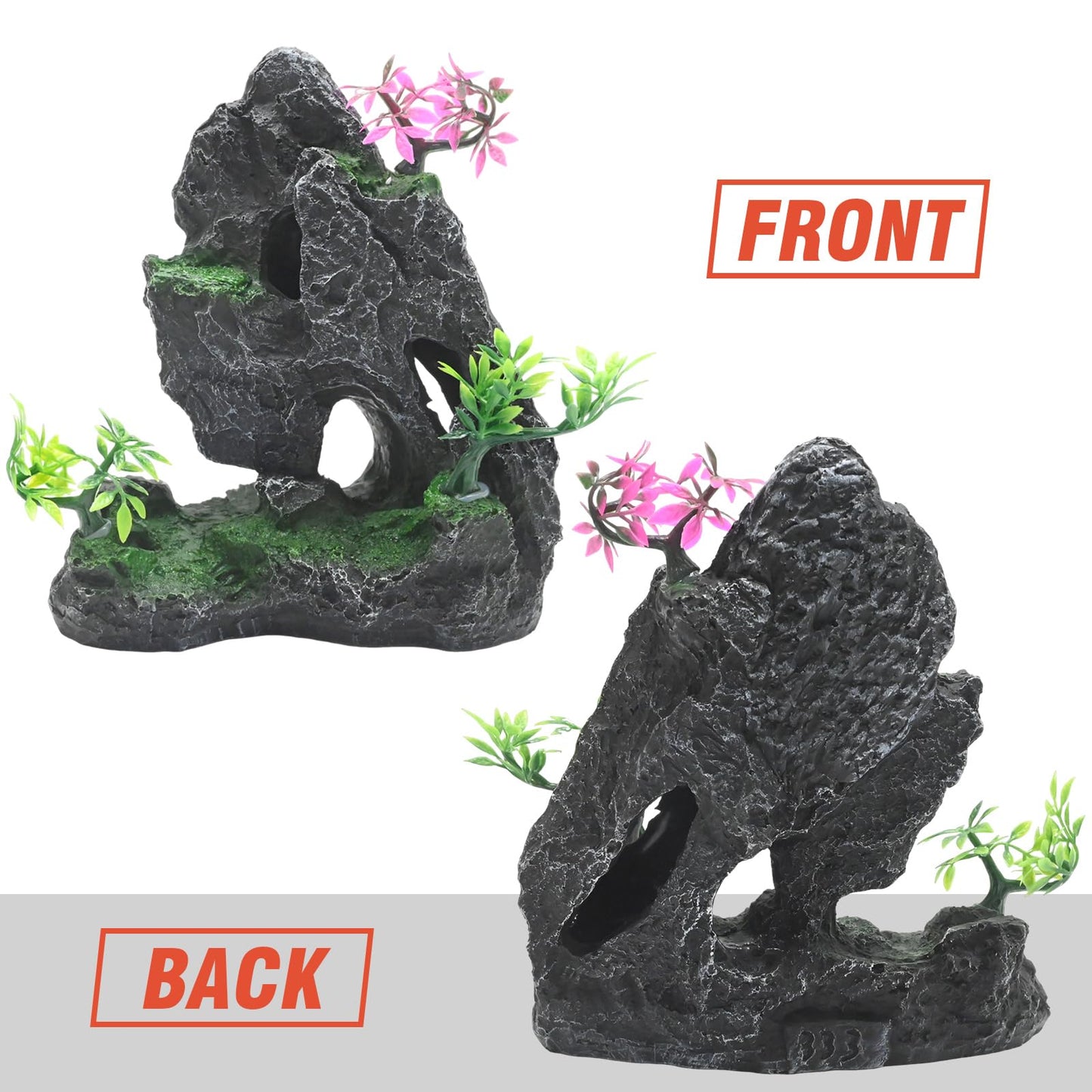 EATAKWARD Large Realistic Rock Decor for Fish Tanks, Resin Mountain Rock Decor, Enhances Tank Aesthetics and Fish Well-being, Easy to Clean