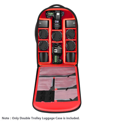 Neewer 2-in-1 Rolling Camera Bag Backpack Suitcase Style Convertible with Double Handle, Shockproof Trolley Case with Removable Padded for SLR/DSLR Cameras Tripod Lenses (Black/Red)