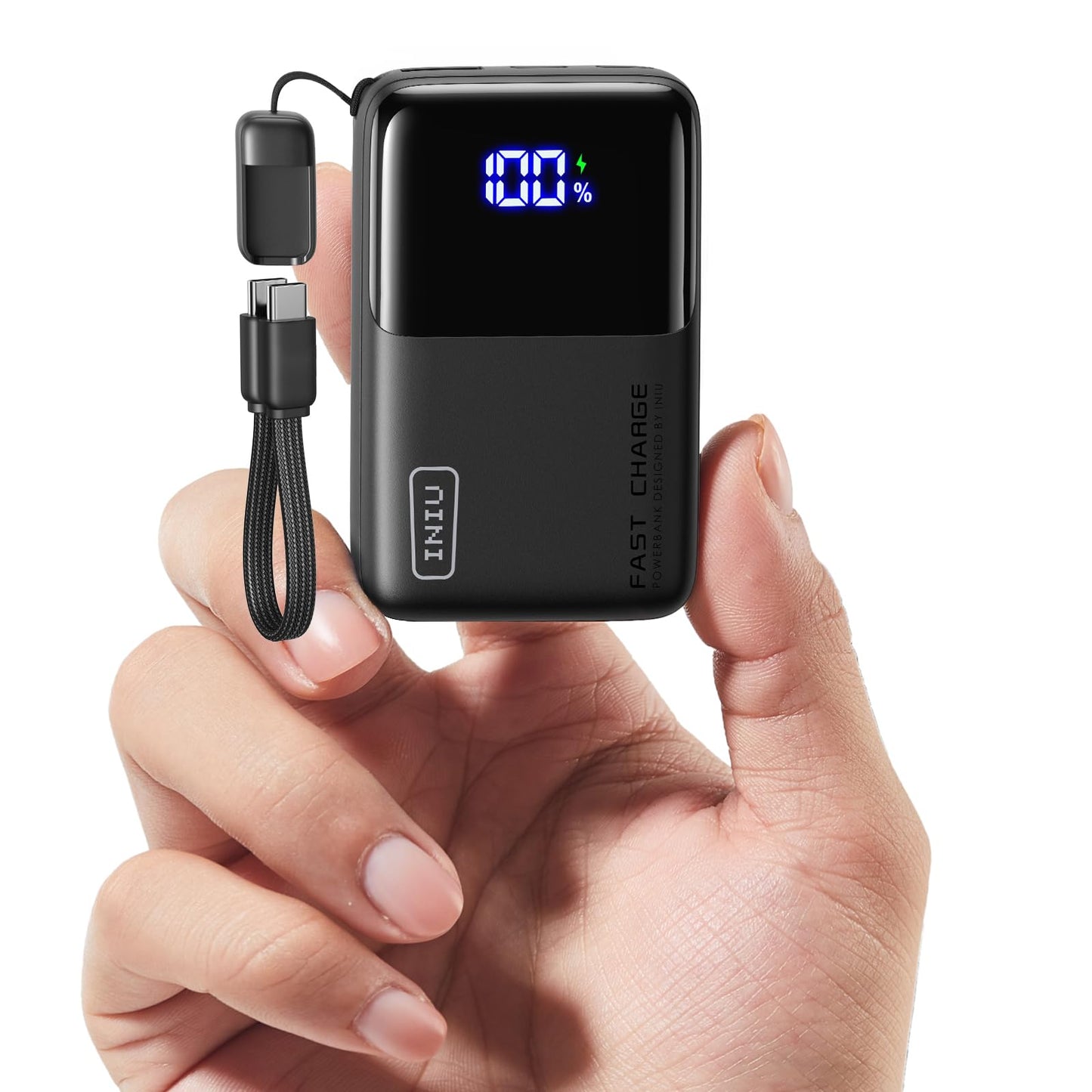 INIU Pocket Size Portable Charger, Ultra Small 10000mAh 45W PD Power Bank, USB C in&Out Fast Charging Battery Pack, Travel Essentials Powerbank for iPhone 17 16 15 14 Pro Air, Xiaomi, Samsung S24 etc