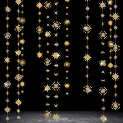 pinkblume Gold Star Party Decorations Kit Sparking Twinkle Star Garland Glitter Paper Streamer Banner for Birthday Wedding Bridal Baby Shower Nursery Kids Room Holiday Showcase Decorations Supplies