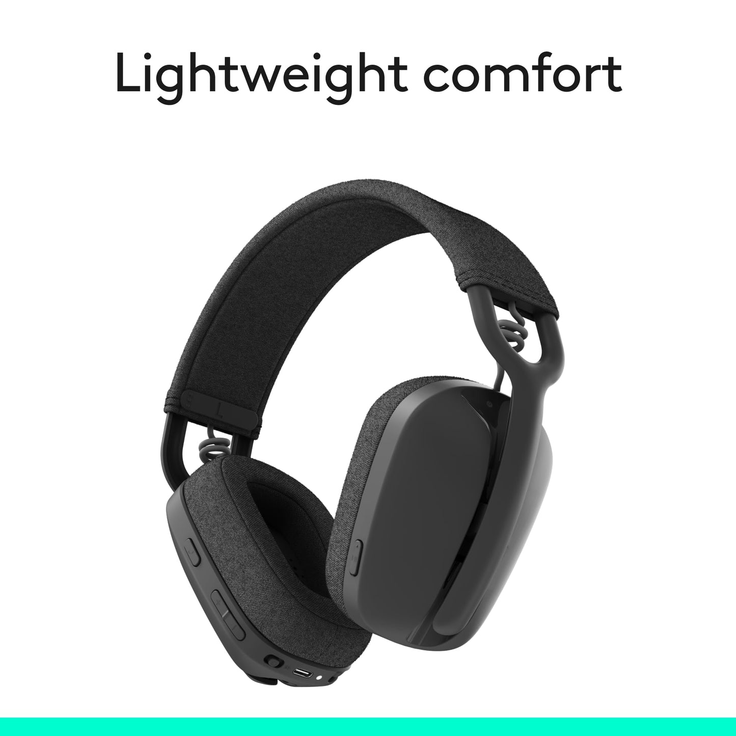 Logitech Zone Vibe 100 Lightweight Wireless Over Ear Headphones with Noise Canceling Microphone, Advanced Multipoint Bluetooth Headset, Works with Teams, Google Meet, Zoom, Mac/PC - Graphite
