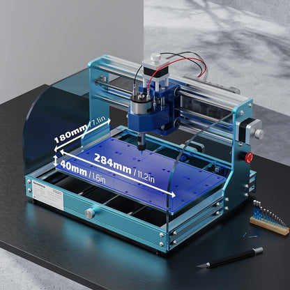 Genmitsu 3018-PROVer V2 CNC Milling Machine for Beginner + KABA Lite Enclosure PETG Box Kit, 450 x 390 x 300 mm