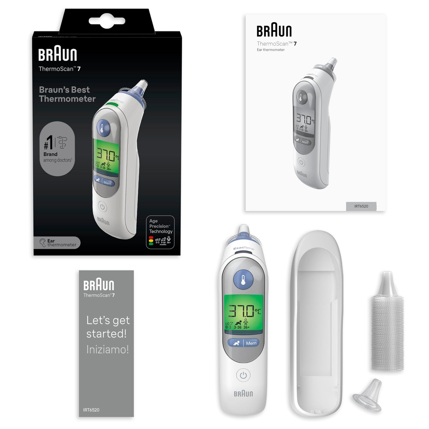 Braun ThermoScan 7 Ear thermometer - Age Precision Technology - Colour-coded Digital Display - Baby and Infant Friendly - #1 Brand among doctors(1)