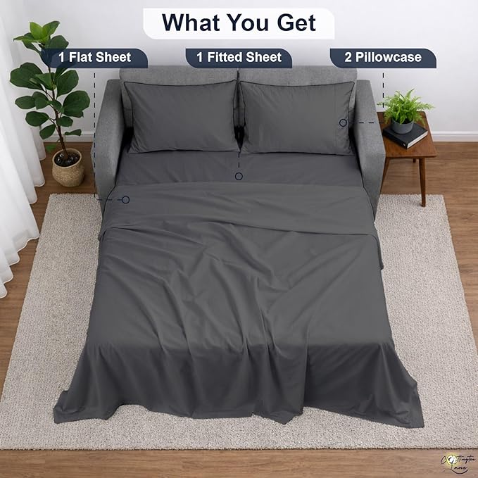 Cottington Lane Sleeper Sofa Sheets Queen Size, 4 Piece Premium Quality 100%
