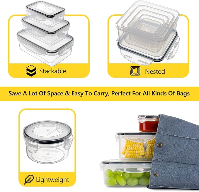 34 PCS Food Storage Containers Set