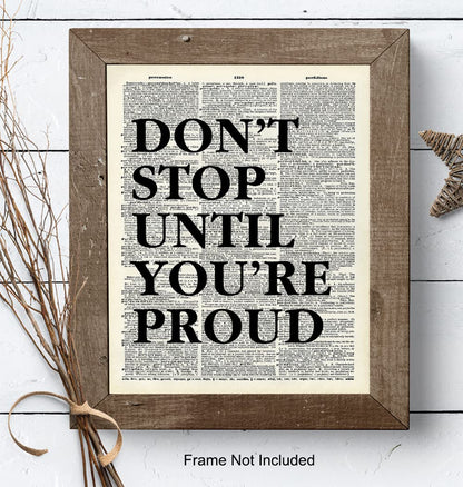 Home Office Inspirational Wall Art 11x14 - Motivational Quotes, positive Affirmation Wall Decor - Typography Art Poster - Entrepreneur, Classroom - Gift for Men Women - Gym Motivational Artwork