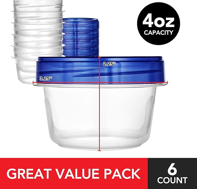 Stock Your Home 4oz Plastic Containers