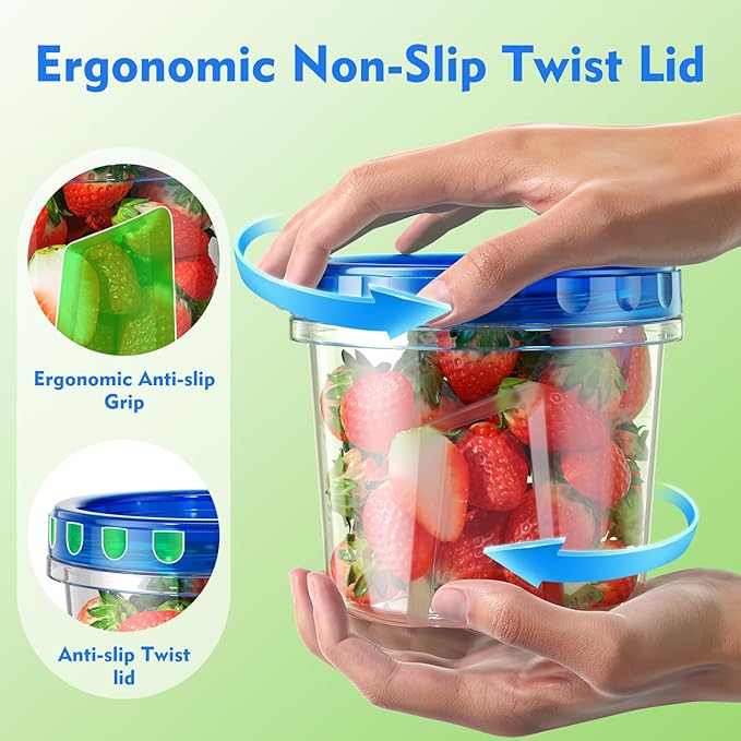 12 Pack- 34/24/17oz Freezer Storage Containers, Plastic Food Storage Containers