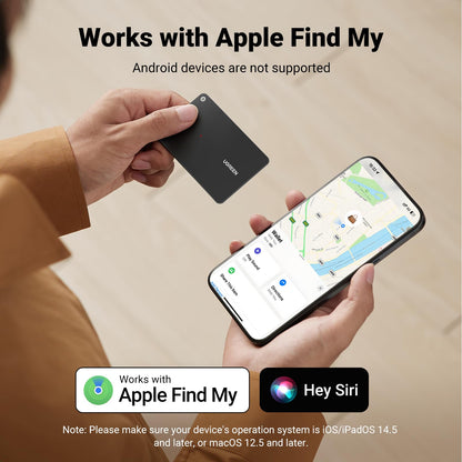 UGREEN FineTrack Slim Wallet Tracker, 1.7mm Ultra-Slim, Rechargeable Battery, Smart Finder Compatible with Apple Find My (iOS only), IP68 Waterproof, Bluetooth Card for Wallet, Passports, Luggage