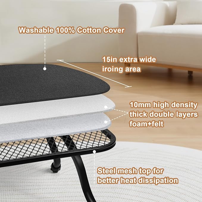 Duwee 15"x30" Table Top Ironing Board Extra Wide