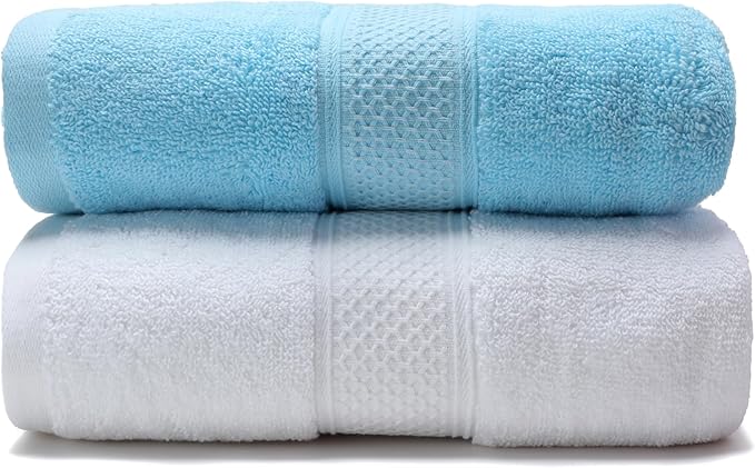 Cotton Bath Towels Set, 2-Piece Set Super Absorbent Quick Drying, Suitable
