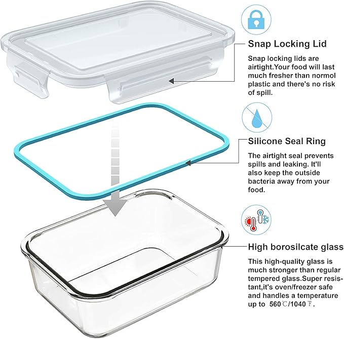 18 Piece Glass Food Storage Containers