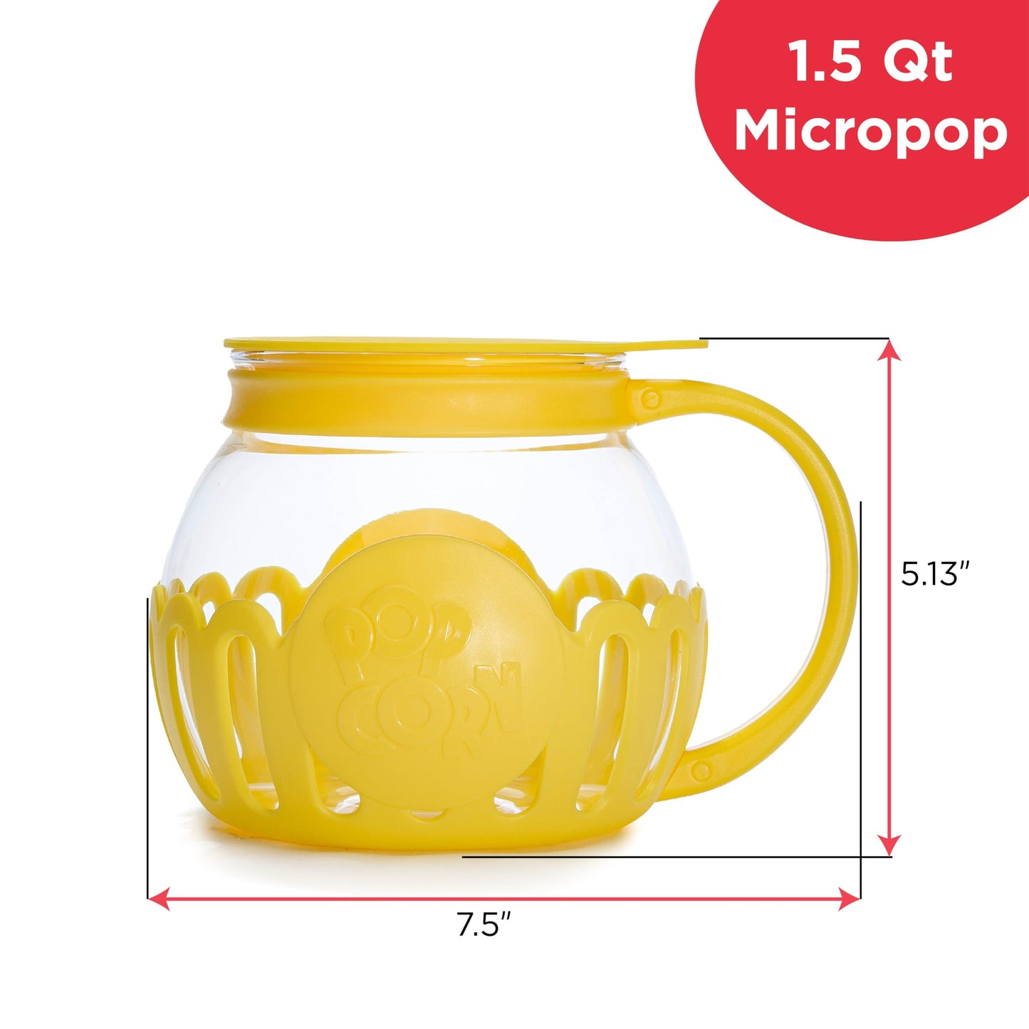 Ecolution Patented Micro-Pop Microwave Popcorn Popper with Temperature Safe Glass, 3-in-1 Lid Measures Kernels and Melts Butter, Made Without BPA, Dishwasher Safe, 3-Quart, Aqua