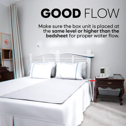 Adamson B10 Gray Bed Cooling System - Twin 75” L x 39” W - Water Bed Cooler Ideal for Hot Sleepers - 100% Cotton Mattress Cooling Bed Pad for Night Sweats - 5-Year Assurance