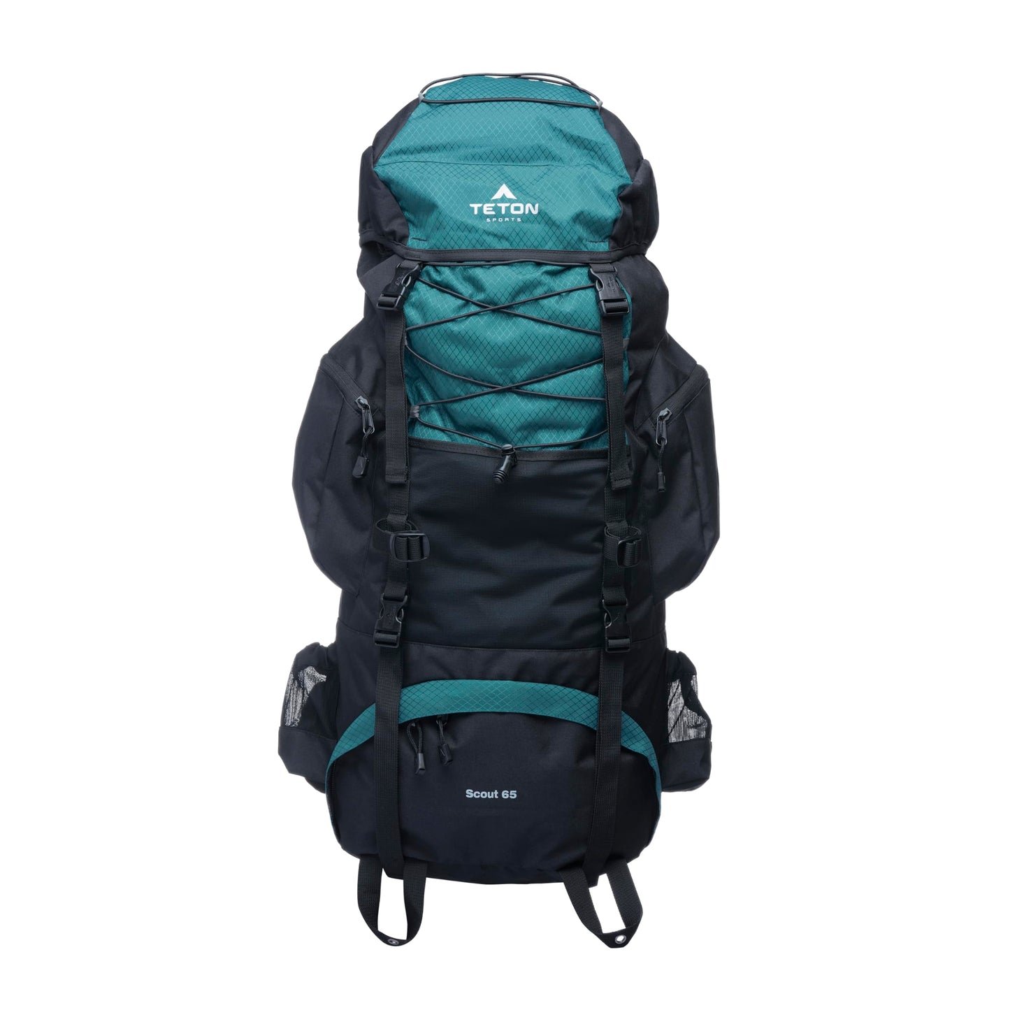 Teton 65L Scout Internal Frame Backpack for Hiking, Camping, Backpacking, Travel, Rain Cover Included, Pacific