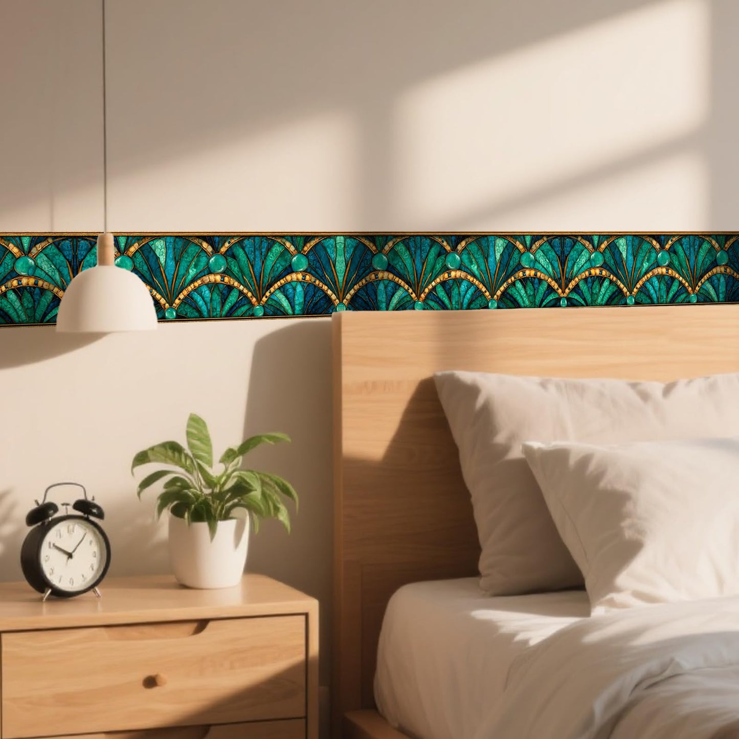 Nuxovilar Wallpaper Border Peel and Stick, Black & White Floral Vine Self-Adhesive Wallpaper, PVC 3.94×16.4 Ft, Suits Bedroom, Living Room, Minimalist Decor
