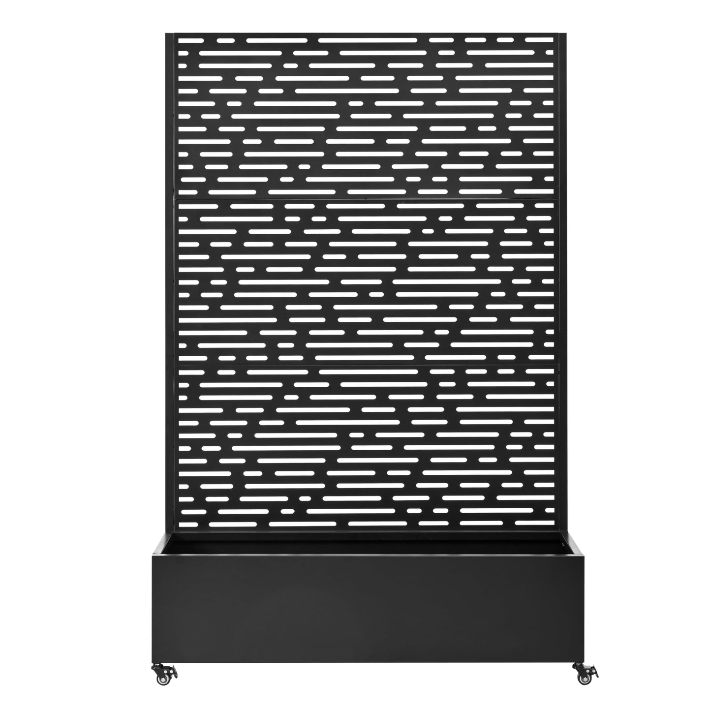 Amacv Metal Raised Garden Bed with Wheels and Trellis,73"x47"x16" Planter Box for Climbing Plants, Vegetables & Vines, Features Privacy Screen and Drainage Holes