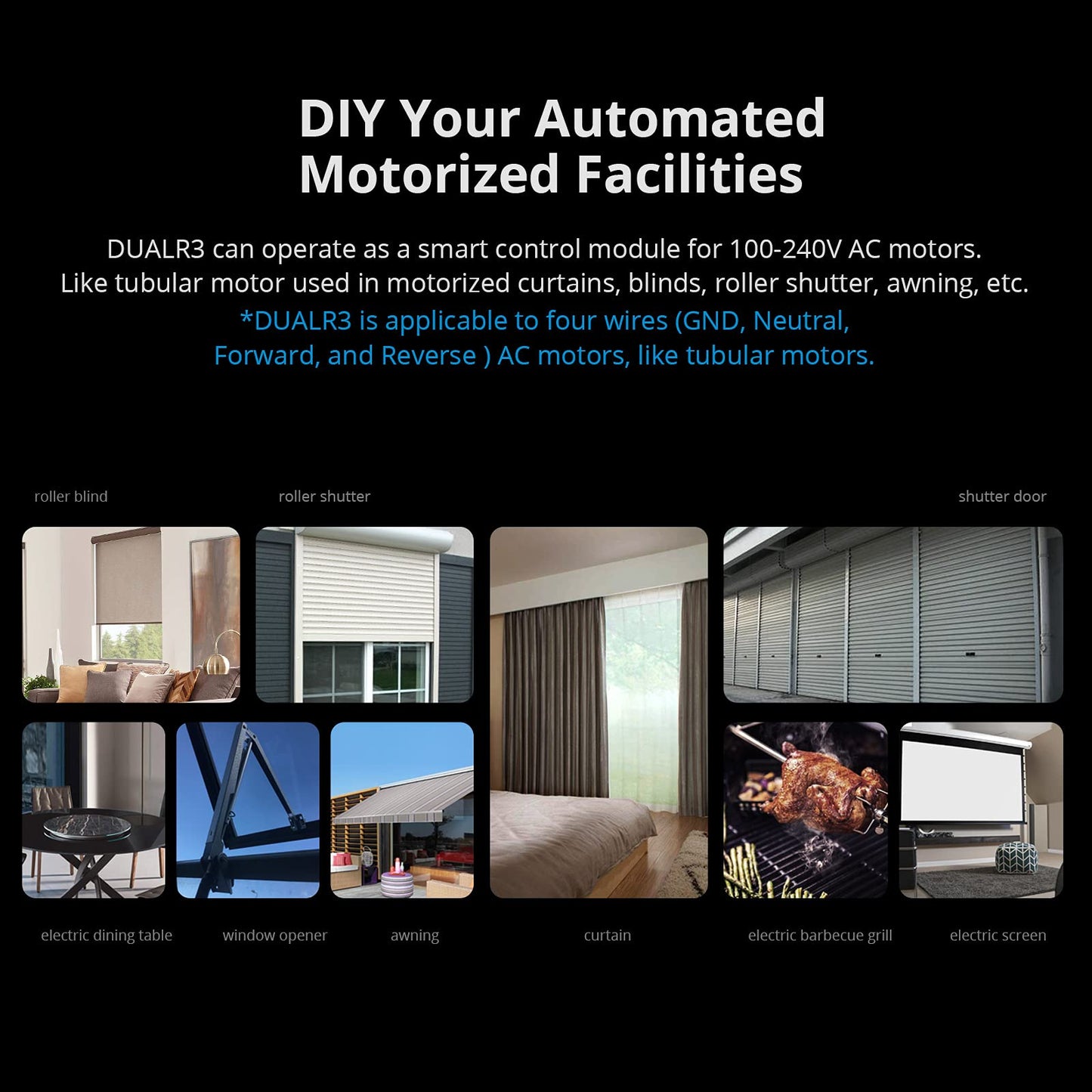 SONOFF WiFi Smart Curtain Switch with Power Metering TUV Certified, DUALR3 Dual Relay DIY Curtain, Blinds, Roller Shutter,Two Way Smart Switch,Works with Alexa&Google Home(1 Pack)