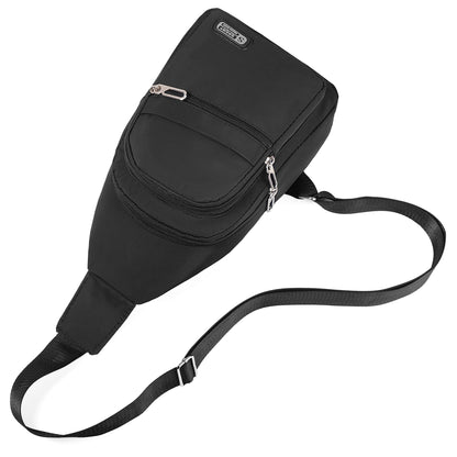 Small Sling Backpack Crossbody Sling Bag for Women, Chest Bag Daypack Fanny Pack Cross Body Bag for Outdoors Hiking Traveling - Black