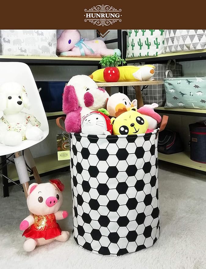 HUNRUNG Laundry Hamper, Large Canvas Fabric Lightweight Storage Basket Toy