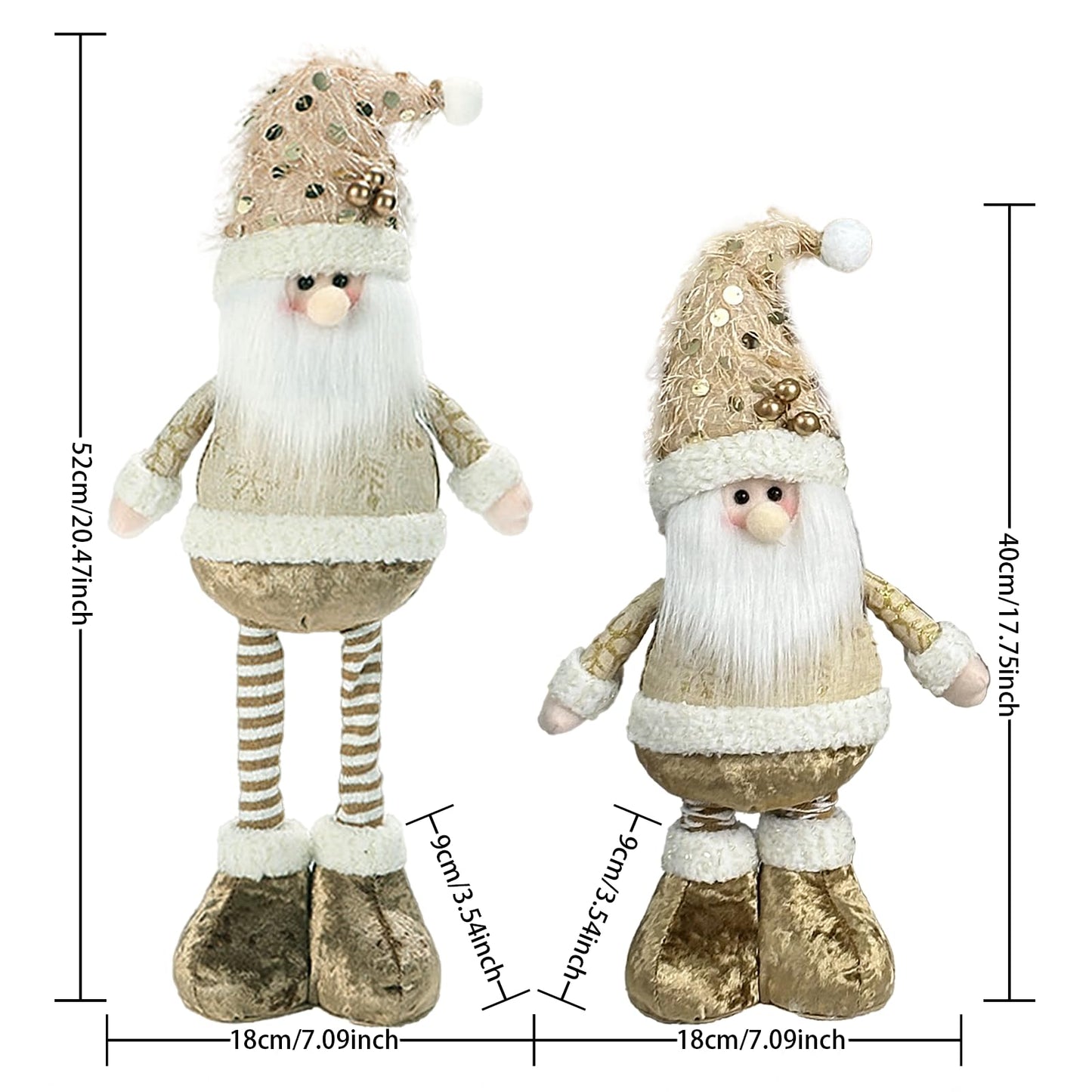 Starsouce Christmas Plush Decorations Xmas Festive Snowman Reindeer Santa Figurines Indoor Ornaments Mantel Fireplace Tabletop Tree Hanging Decoration Holiday Home Decor