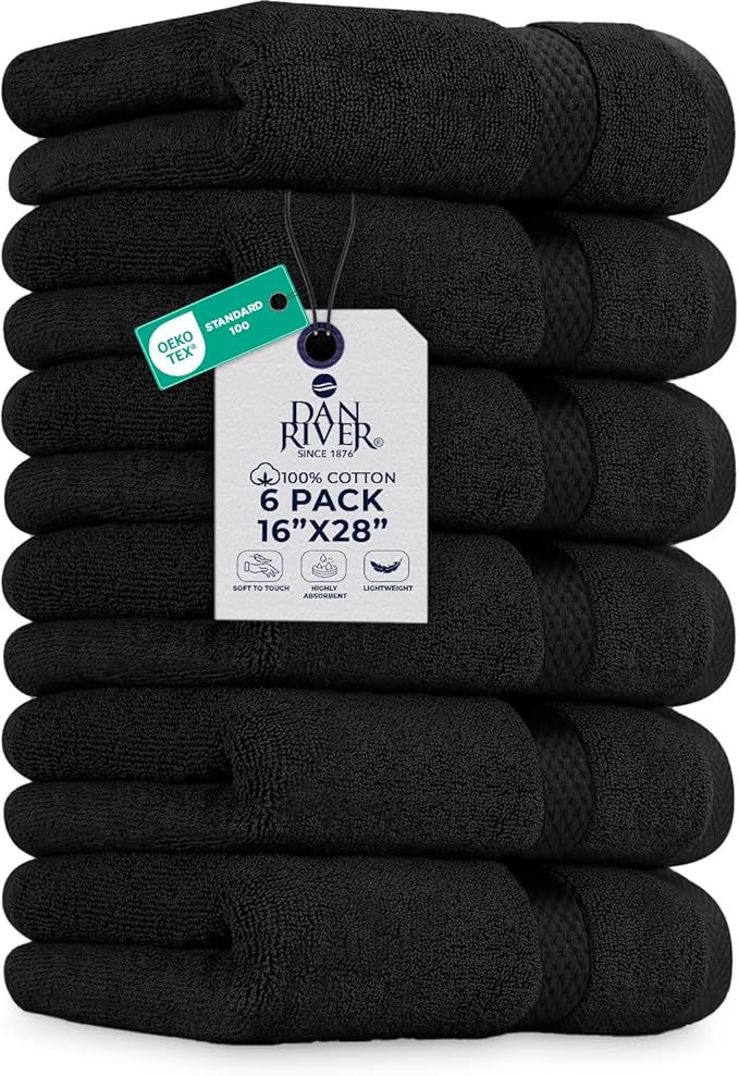 DAN RIVER 6-Pack Premium Hand Towels