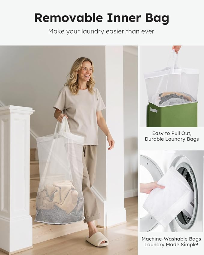 SOLEDI Laundry Hamper with Lid 100L Large & Tall Collapsible Laundry Basket