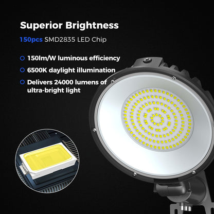 AIKVSXER LED Barn Lights 160W 24000LM Yard Area Light Dusk to Dawn Outdoor Lighting 6500K Security Flood Light IP66 Waterproof for Garden Garages Street Warehouse Farmhouse 6 Pack
