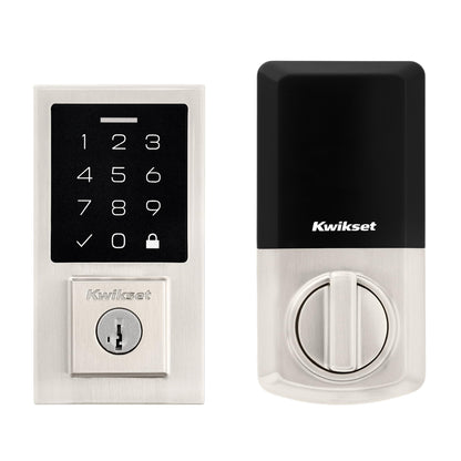 Kwikset SmartCode 270 Keyless Entry Electronic Touchpad Deadbolt Door Lock with Auto-Lock, Custom User Codes, Advanced Security in Satin Nickel Traditional