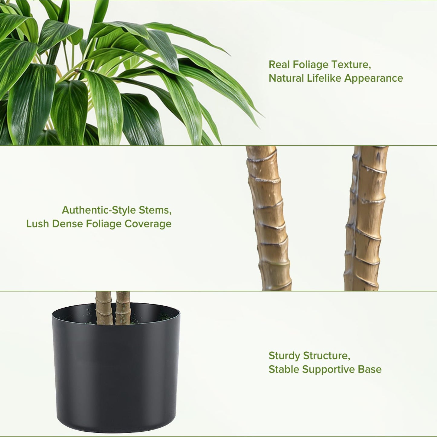 DUMOS 51in Artificial Dracaena Tree, Tall Fake Faux Plants Indoor with Lifelike Leaves Black Planter Pot, Artificial Silk Tree Maintenance Free for Home Office, House, Living Room, Porch Decor