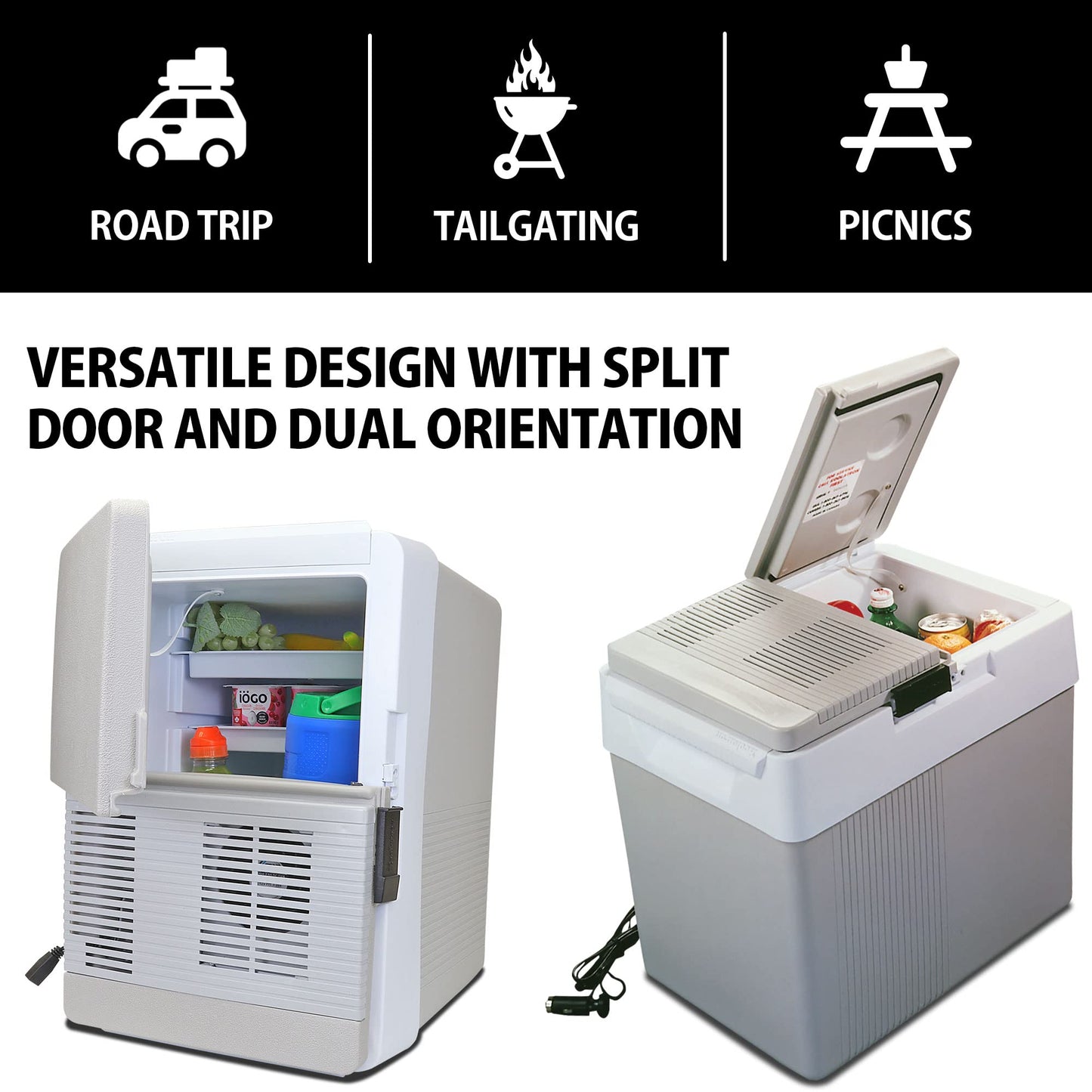 Koolatron 12V Iceless Cooler & Warmer – Portable 33 qt Electric Cooler/Nevera Portátil Eléctrica for Car Truck Camper Boat Hard Sided Mini Fridge for Camping Picnic Travel Lunch Food Drinks Office