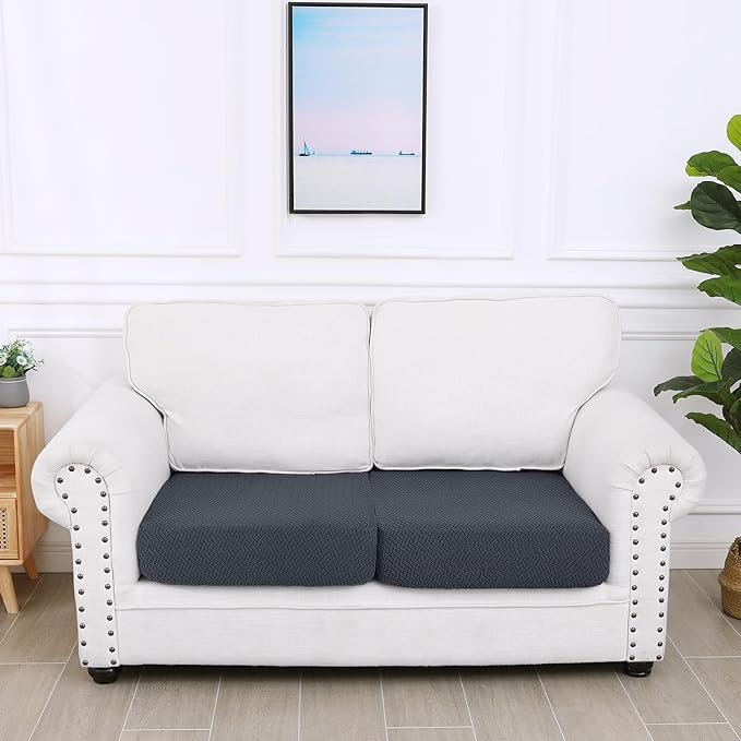 Smiry Waterproof Couch Cushion Covers, Stretch Jacquard Thick Sofa Cushion