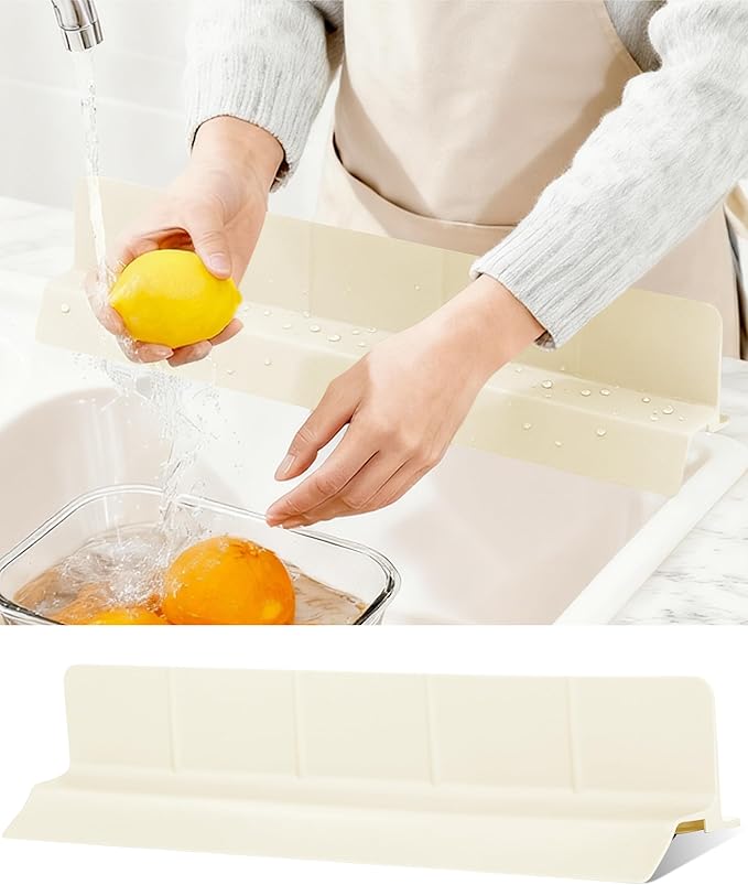 Kitchen Sink Splash Guard 18" Self-Draining Silicone Water Guard