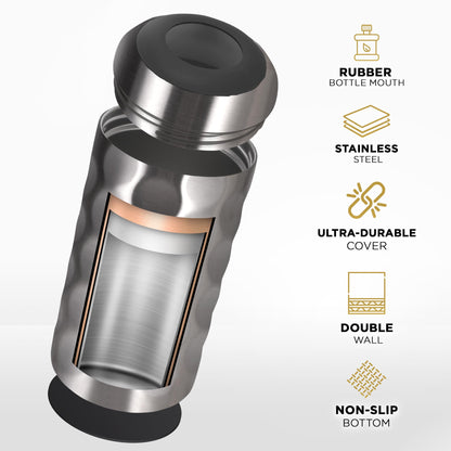 Premium Wine Chiller - 750ml Stainless Steel Bottle Cooler, Double-Walled & Vacuum Insulated - Keeps Wine Cold for 6+ Hours - Perfect Christmas Gift for Wine Lovers – Fits Most Champagne Bottles