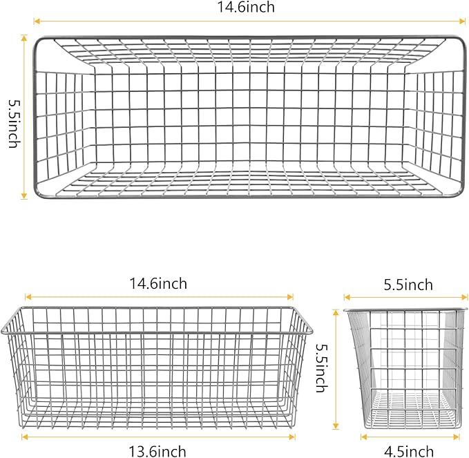 2 Sets Extra Large Hanging Wall Basket, WallmountedFruit Vegetable Toy Snack