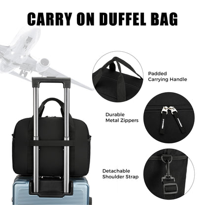 Uarition 14 inch Small Gym Bag for Men & Women, Mini Duffle Bag for Travel Sports, Lightweight Carry On Duffel Bag, Black