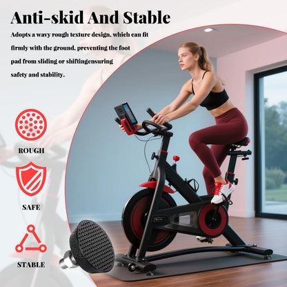 Ztzfacai 4 Pack Exercise Bike Support Foot Pad for Peloton Bike, Upgraded Stainless Steel 3/8" Leveling Screws, Rubber Spin Bike Foot Pads, Non-Slip Shock-Absorbing Replacement Parts, Noise Reduction