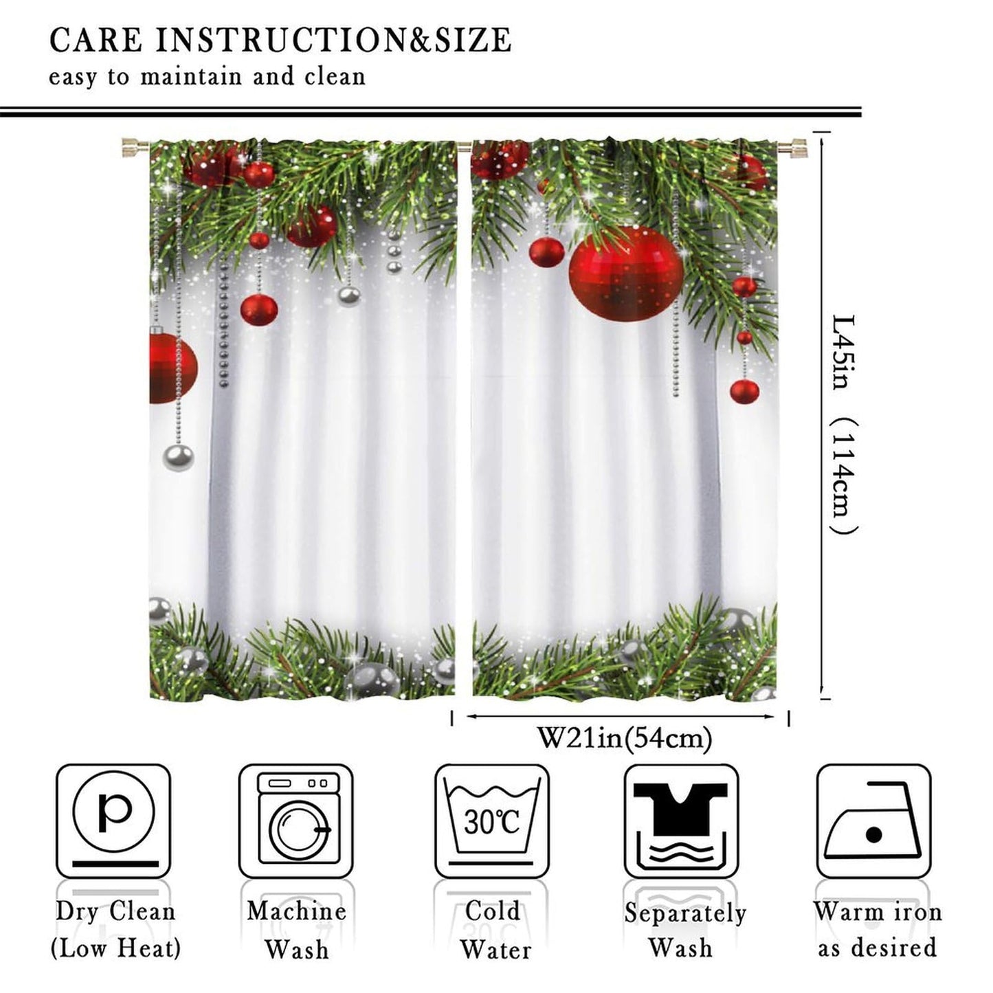 ICMOLYYENLO Winter Snowman & Snowflake Rod Pocket Curtains - Bedroom & Living Room Christmas Decoration - New Year Gift - 42x45 Inch Decor - 2 Piece Set