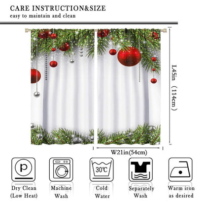 ICMOLYYENLO Winter Snowman & Snowflake Rod Pocket Curtains - Bedroom & Living Room Christmas Decoration - New Year Gift - 42x45 Inch Decor - 2 Piece Set