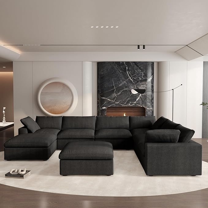Cloud Modular Sectional Sofa Couch, Oversized Couch 8 Seater