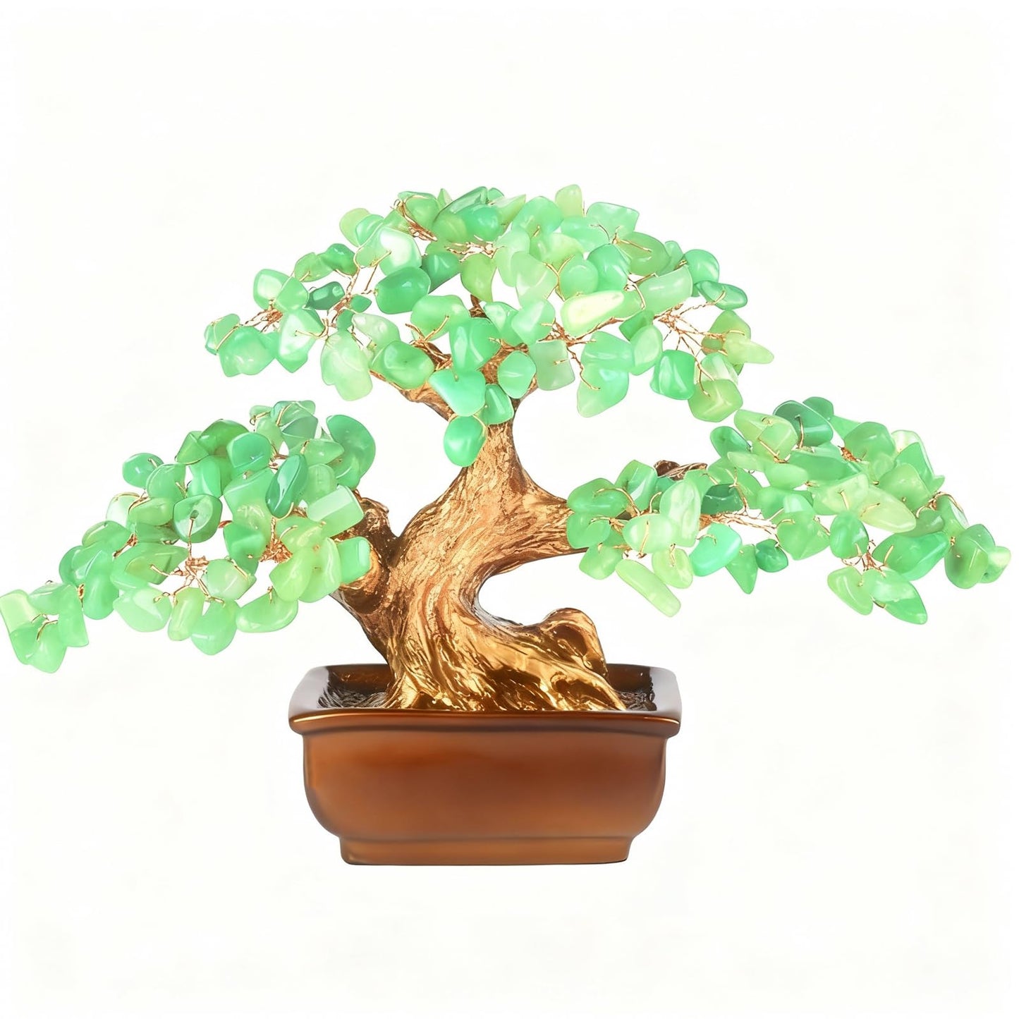 MASGEMES Aventurine Crystal Tree of Life – Handmade Gemstone Bonsai Tree with Natural Aventurine Crystals – Healing Feng Shui Chakra Tree for Positive Energy,Home Office Decor Gift 6 Inches