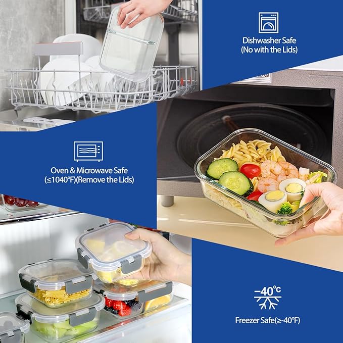 42pcs Glass Food Storage Containers