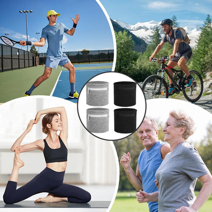 Aphumedc 4 Pcs Wrist Wallet Wrist Sweat Bands with Zipper Breathable Sweat-Wicking Wristband Pouch for Women Men Ankle Wallet Carry Cell Phone Keys Cash for Running Walking - Black & Gray