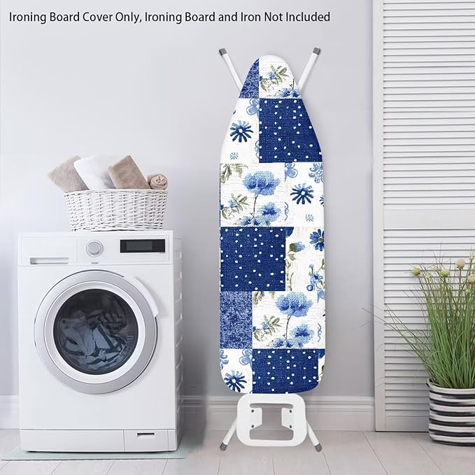Sprowallow Flowers Ironing Board Cover Standard Size Scorch Resistant Padding