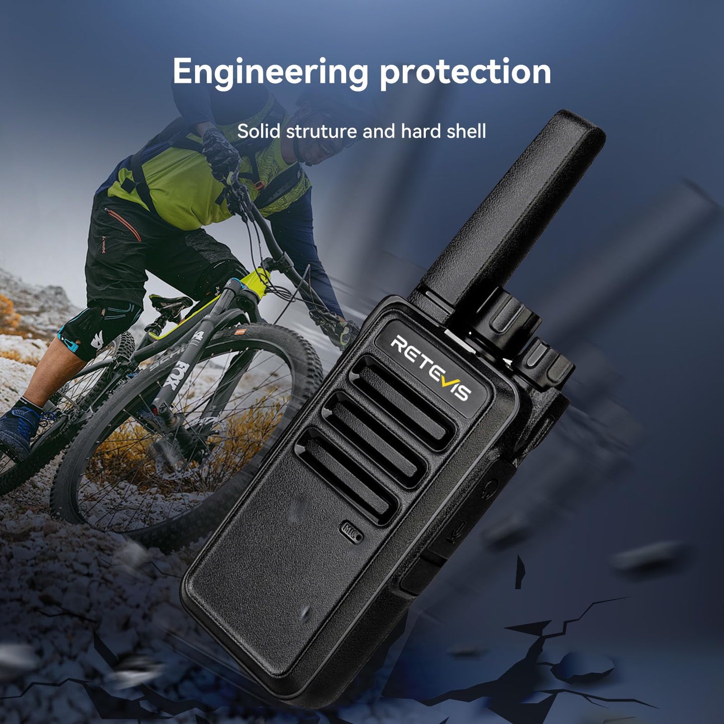 Retevis RT668 Walkie Talkies for Adults Long Range, PMR446 2 Way Radio, Robust radio communication, Professional Two Way Radio,Hand Free Walkie Talkie with Earpieces for Adults Kids (Black, 2Pcs)