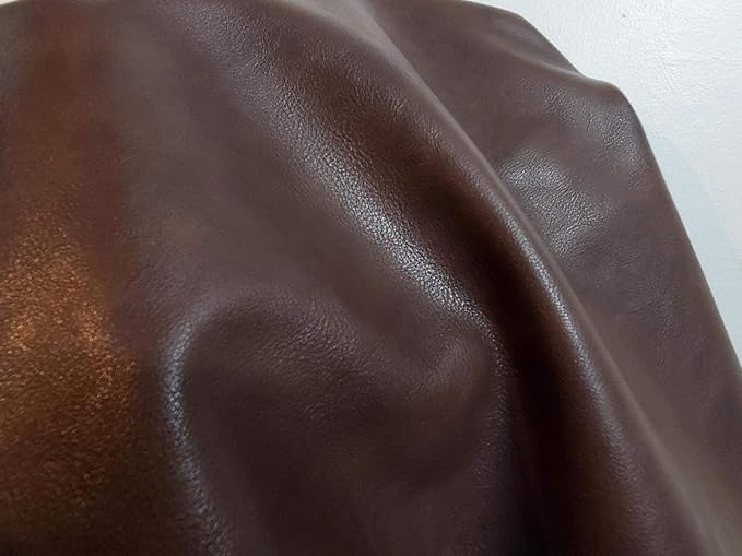 NAT Leathers Dark Brown Soft Faux Leather Fabric Sheet PU Sold by The Yard