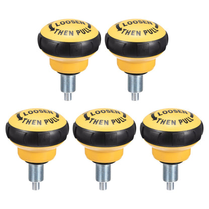 uxcell Pull Pin Spring Knobs Replacement Parts, M16 Exercise Bike Adjustment Pull Pin Knob for Home Fitness Height Adjustment, Black Yellow 5Pcs