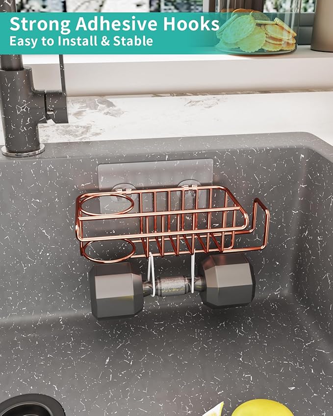 HapiRm Sponge Holder for Kitchen Sink, No Drill Kitchen Sink Caddy Organizer
