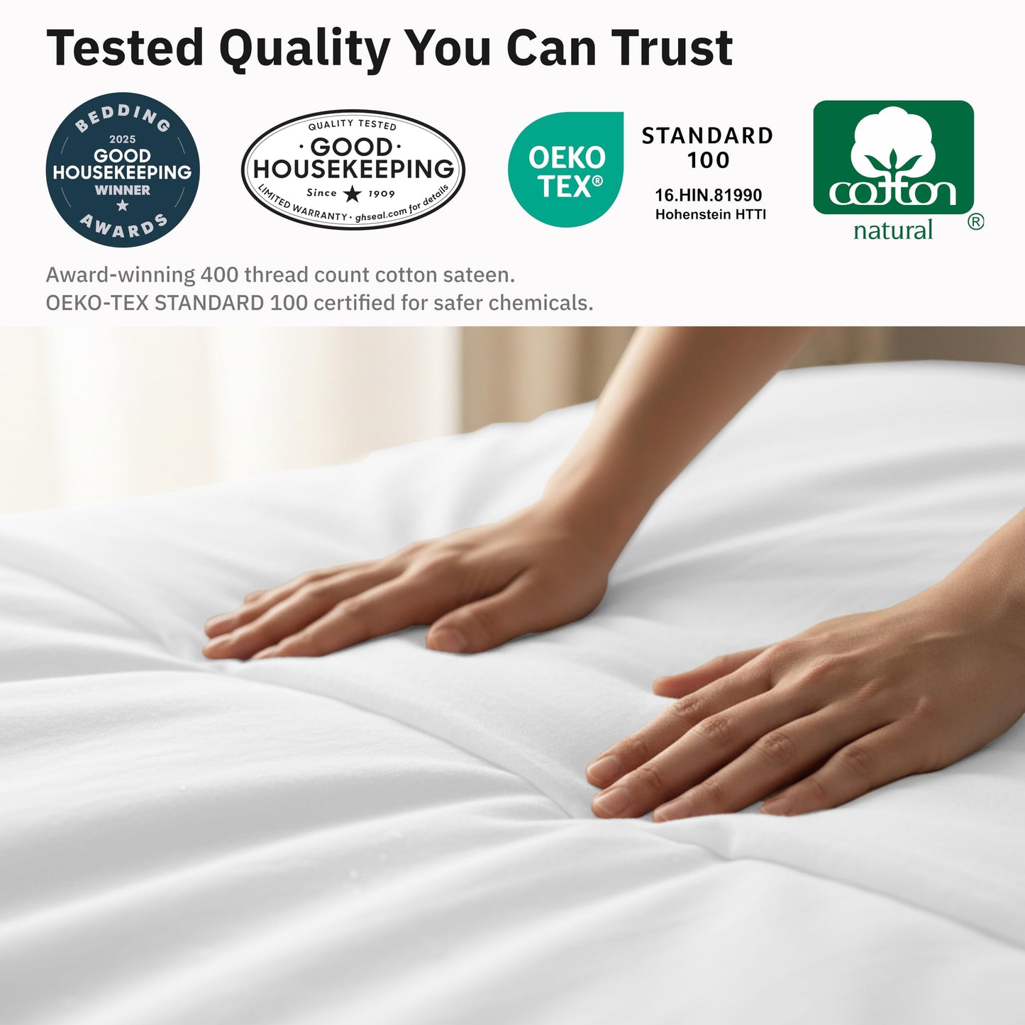 California Design Den 3-Piece King Duvet Cover Set - 400 Thread Count, 100% Cotton Sateen, Soft Duvet Cover King Size Set, Button Closures, Corner Ties, Durable Bedding - Antique White