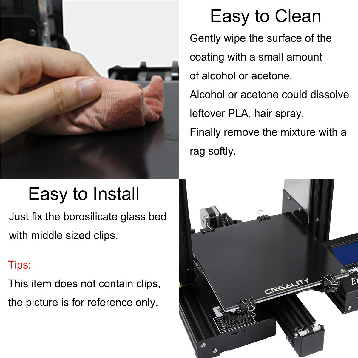 Dawnblade Creality Ender 3 Glass Bed Upgraded, 235x235x4mm